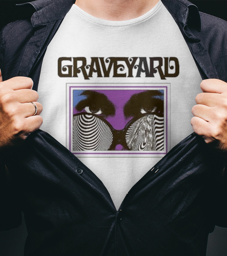 Graveyard Branca Optical Illusion Eyes T-Shirt