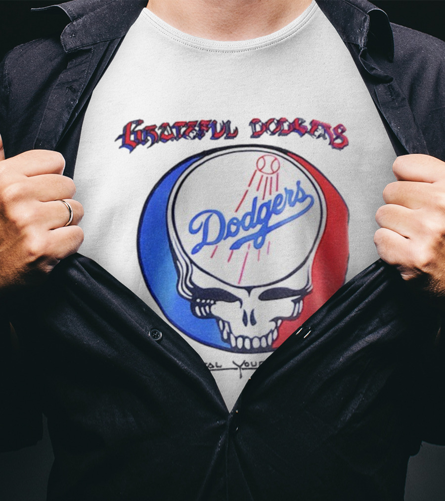 Grateful Dodgers Dodgers Skull Steal Your Base T-Shirt