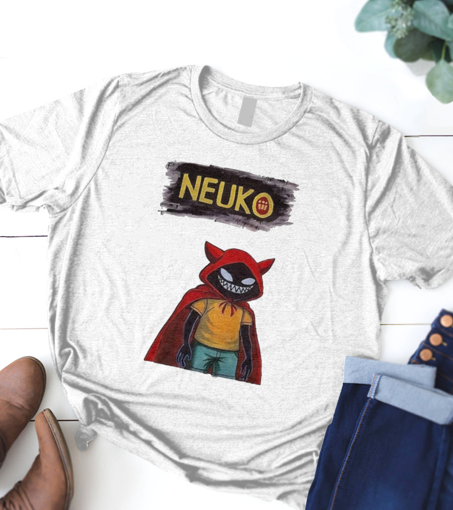 Neuko Evilhood Red Cloak Character With Mischievous Grin T-Shirt
