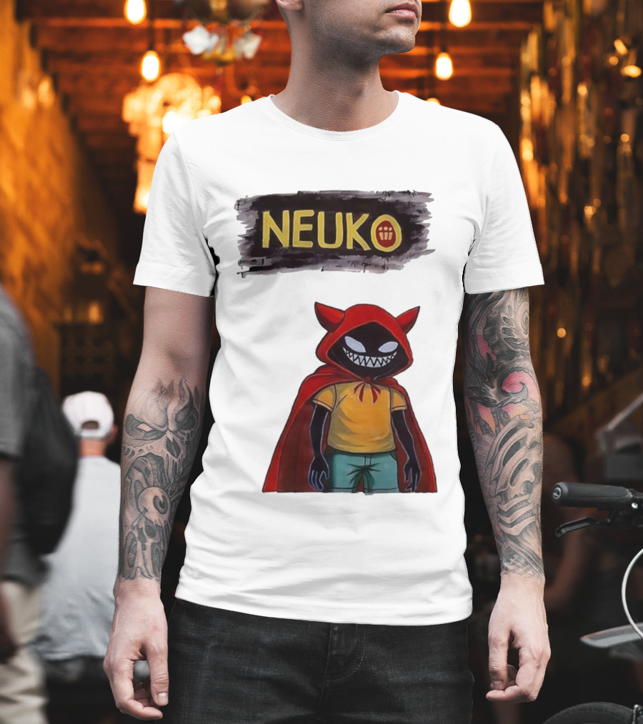 Neuko Evilhood Red Cloak Character With Mischievous Grin T-Shirt