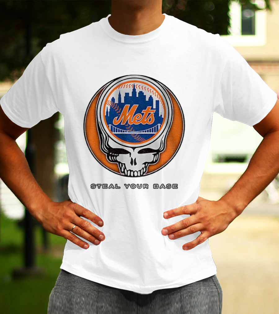 New York Mets Grateful Dead Steal Your Base MLB Skull T-Shirt