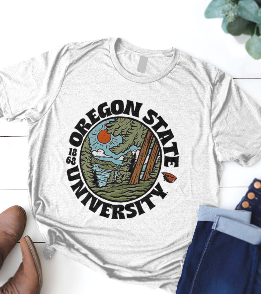 Oregon State University Beavers Football Est 1868 Scenic Landscape T-Shirt