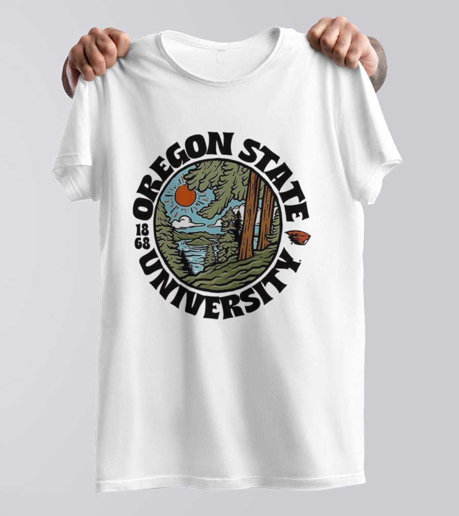 Oregon State University Beavers Football Est 1868 Scenic Landscape T-Shirt