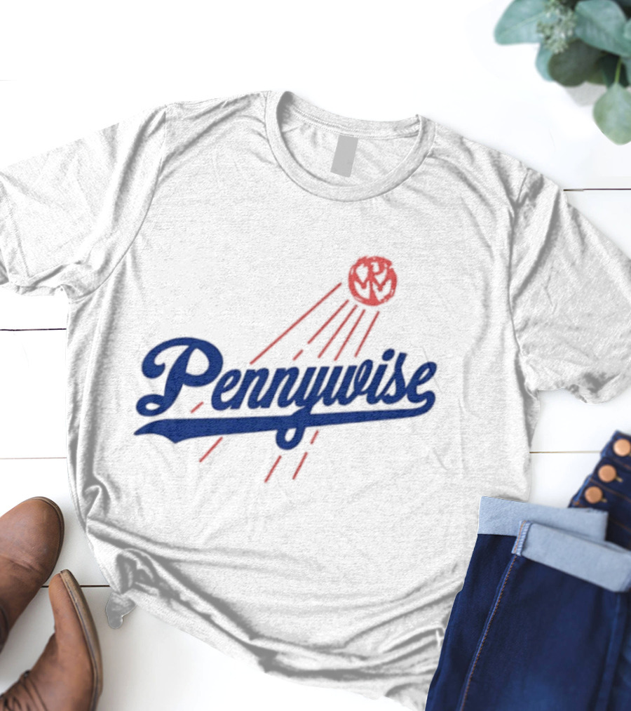 Pennywise Los Angeles Dodgers Collaboration Baseball Balloon T-Shirt