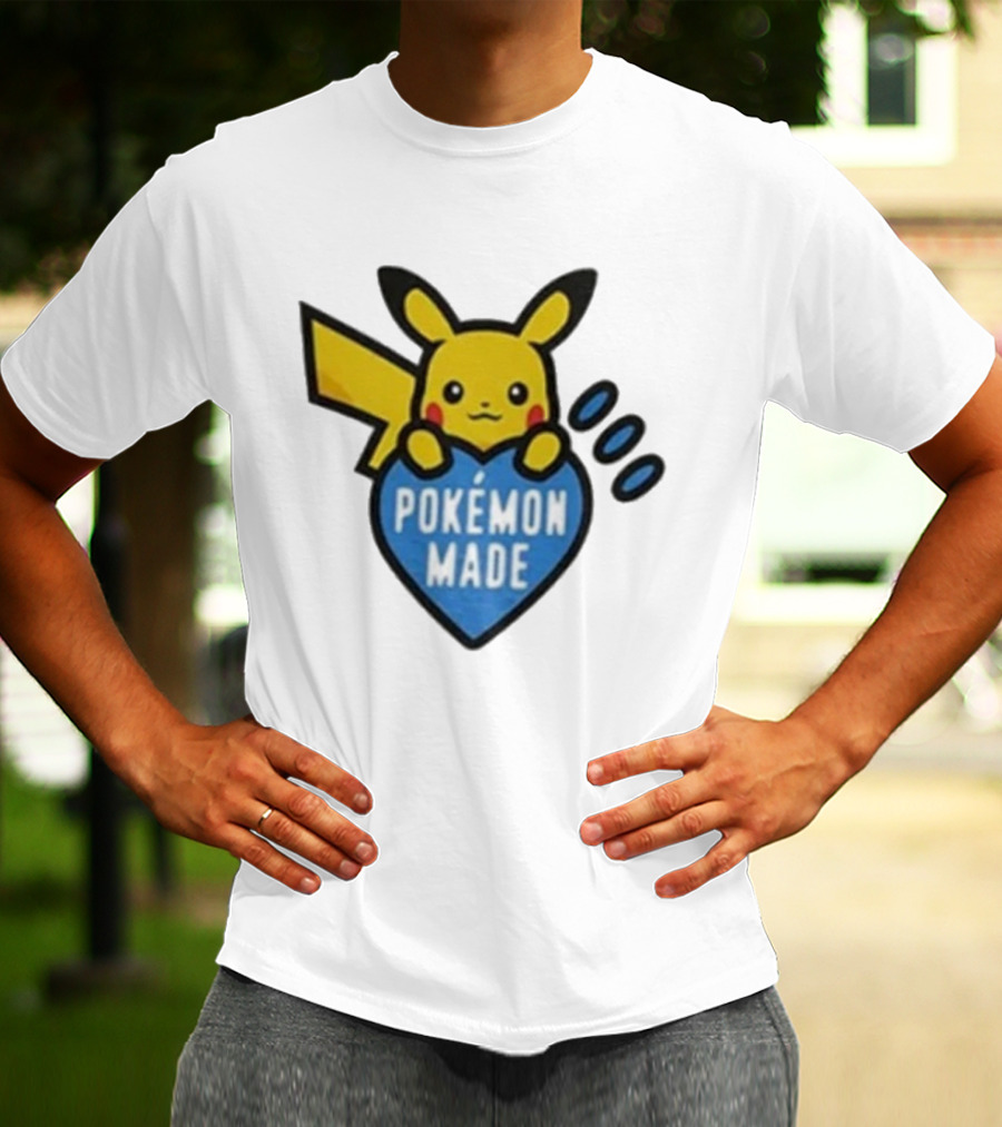 Pikachu Pokemon Made Heart Design T-Shirt