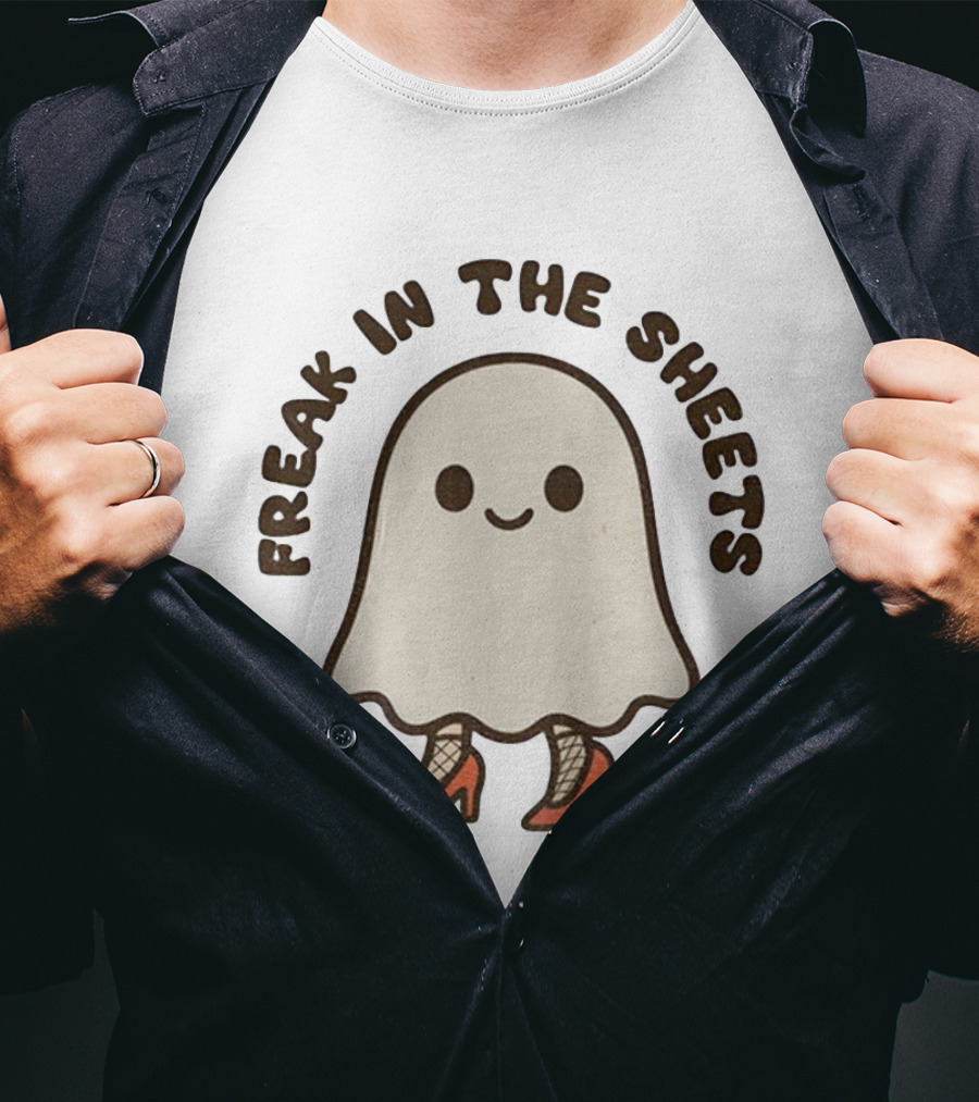 Freak In The Sheets Ghost With Fishnets And Heels T-Shirt