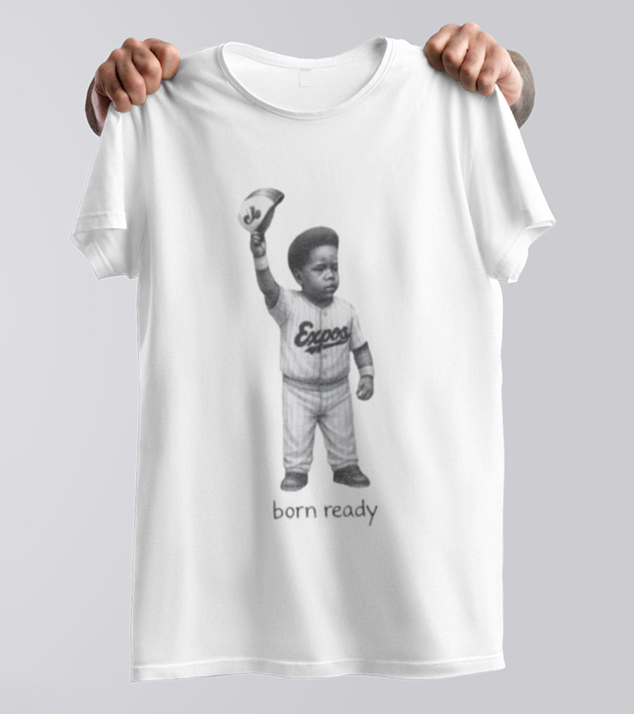 Born Ready Vladimir Guerrero Jr Baby Expos Baseball Cap Raised T-Shirt