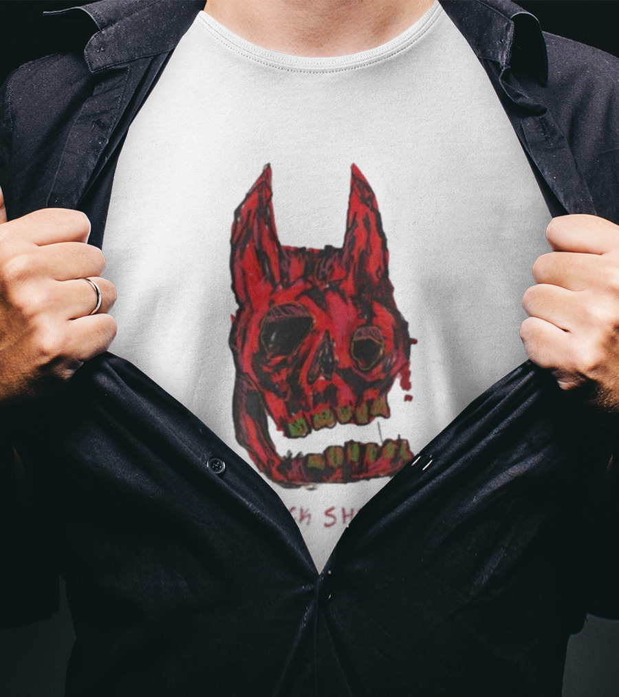 Caskey Black Sheep Skull Red Demon Mask T-Shirt