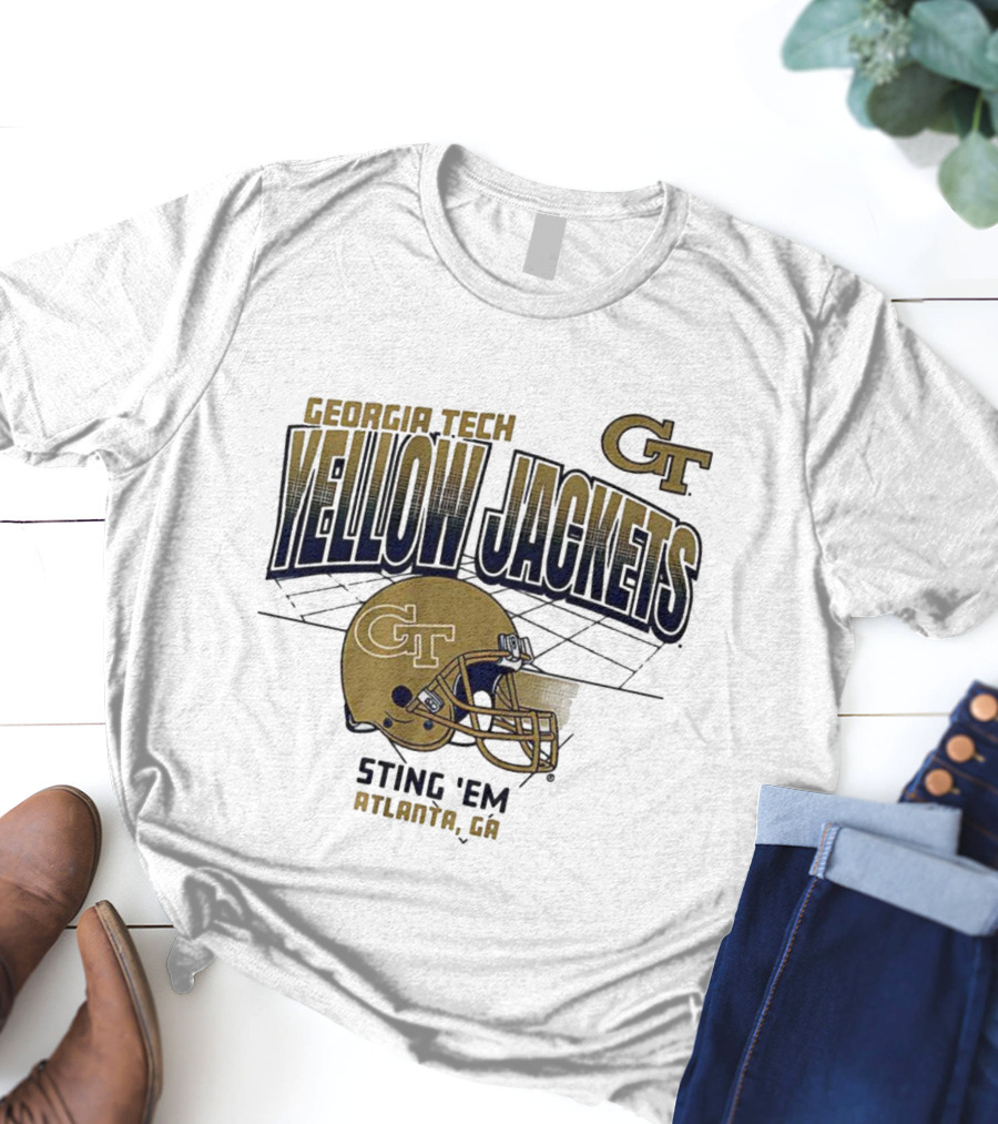 Georgia Tech Yellow Jackets GT Helmet Sting 'Em Atlanta GA T-Shirt