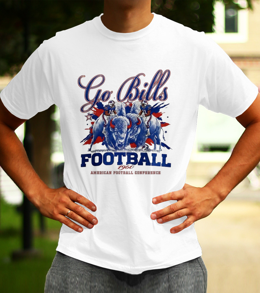 Go Bills Football Buffalo 1960 American Football Conference Vintage Athletes T-Shirt