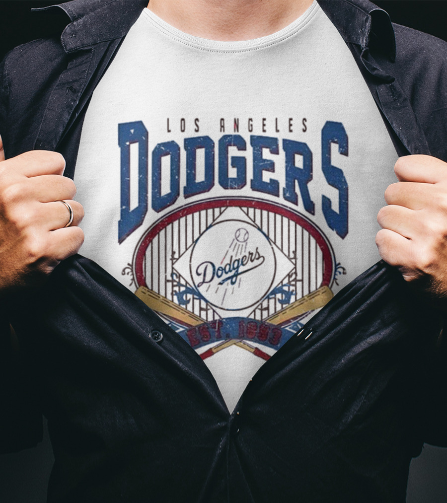 Los Angeles Dodgers Vintage 90s Est 1883 Baseball Team Retro Style T-Shirt
