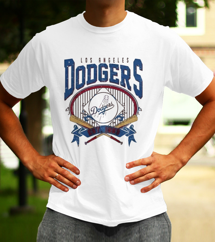 Los Angeles Dodgers Vintage 90s Est 1883 Baseball Team Retro Style T-Shirt