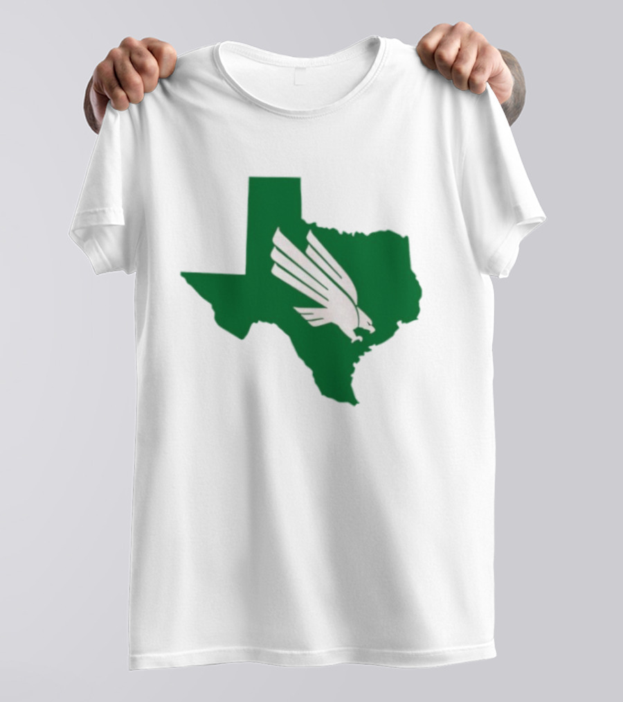 North Texas State Texas Diving Eagle Green Map T-Shirt