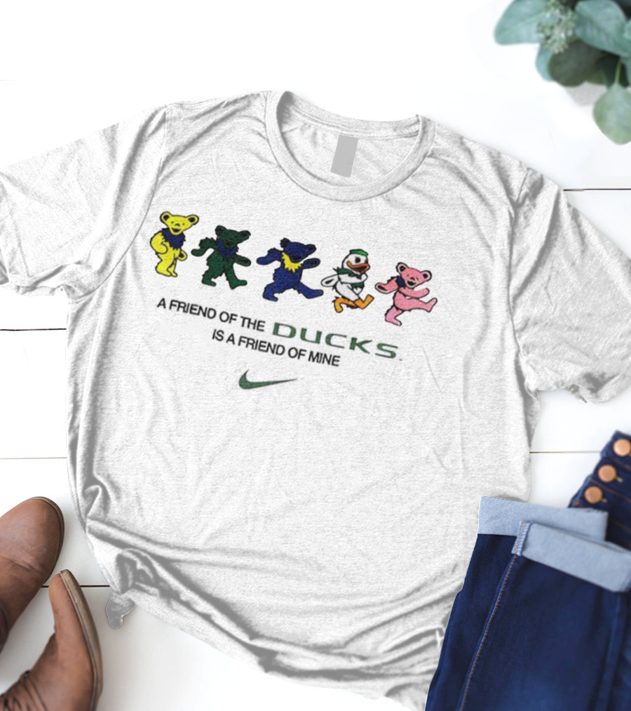 Oregon Ducks Nike Grateful Ducks Dancing Bears Friends T-Shirt