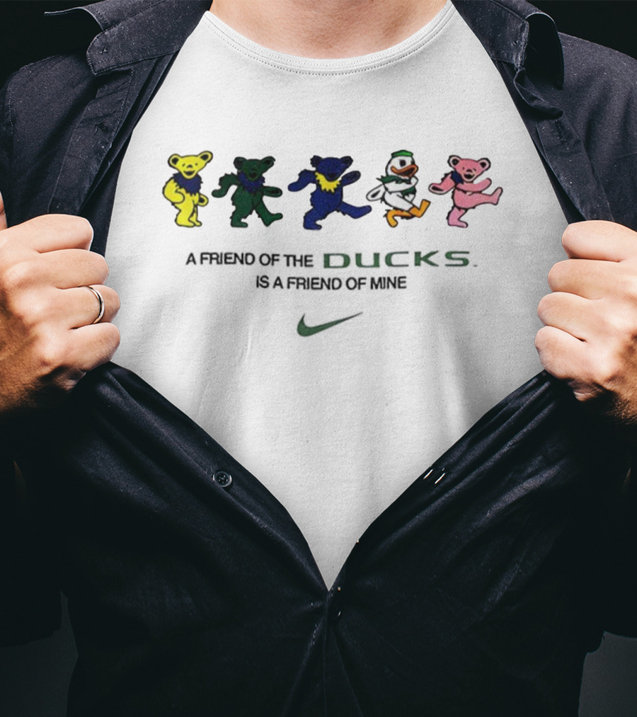 Oregon Ducks Nike Grateful Ducks Dancing Bears Friends T-Shirt