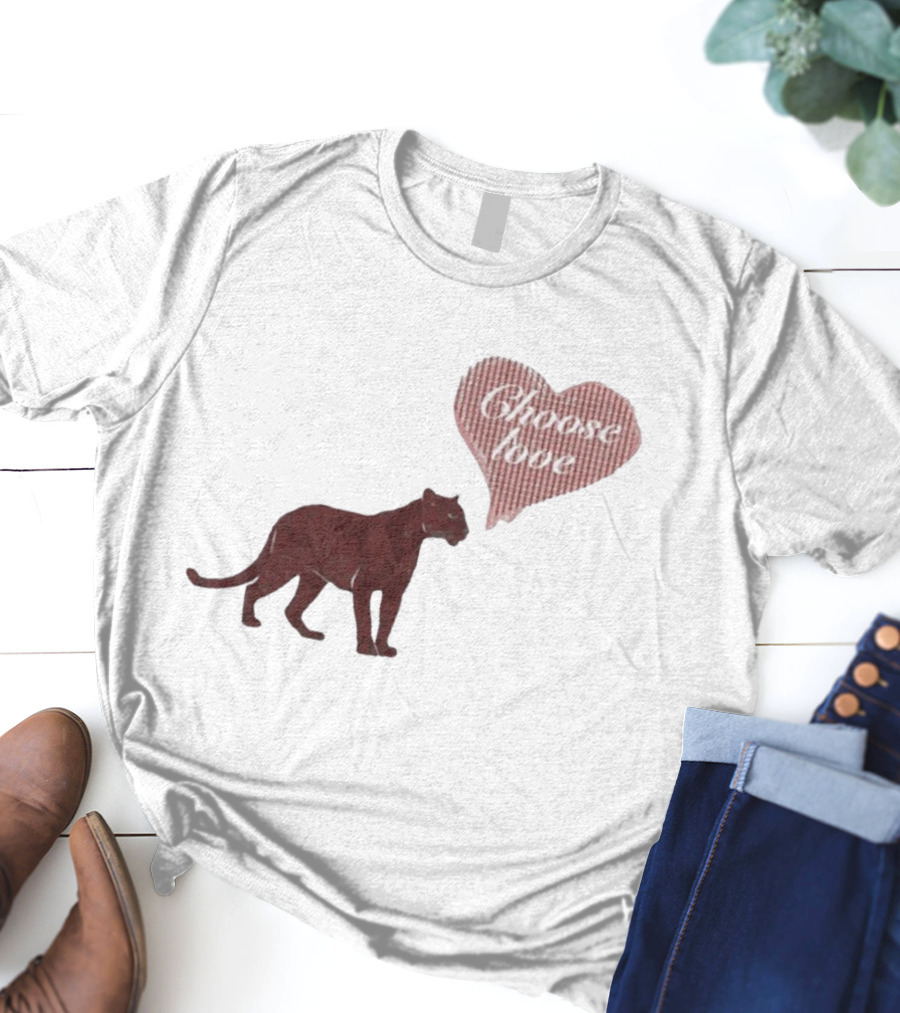 Pinkpantheress Choose Love Heart Panther Collaboration T-Shirt