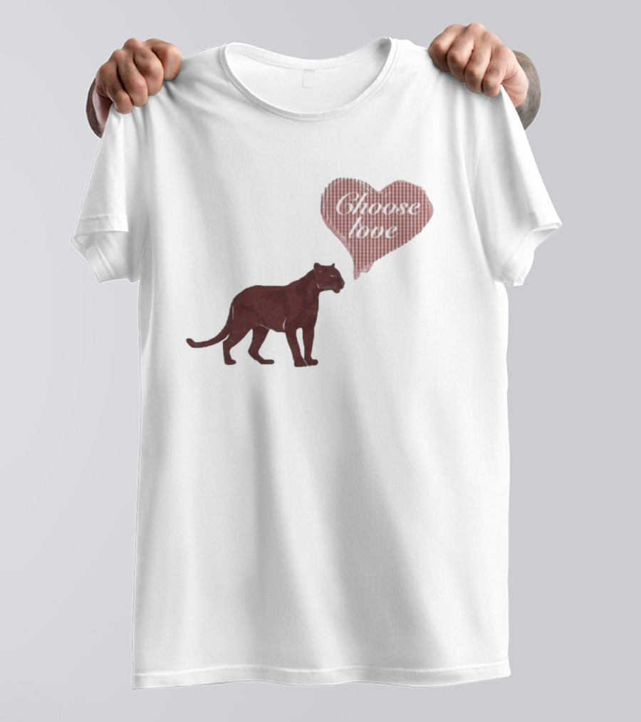 Pinkpantheress Choose Love Heart Panther Collaboration T-Shirt