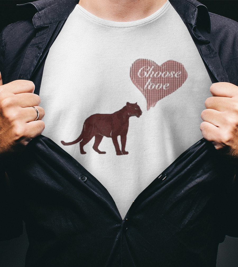 Pinkpantheress Choose Love Heart Panther Collaboration T-Shirt