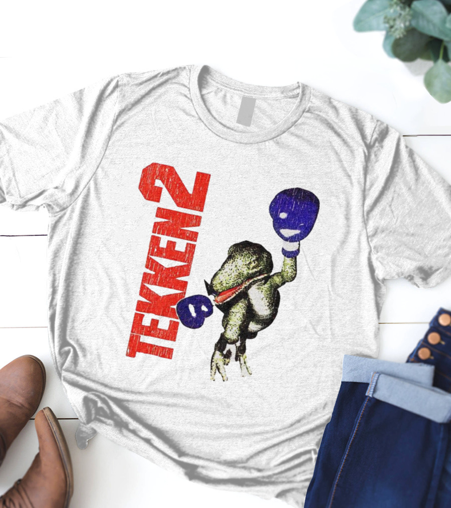 Tekken 2 Dinosaur Alex Purple Boxing Gloves Vintage Retro Gamer Appeal T-Shirt