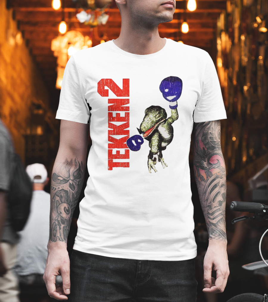 Tekken 2 Dinosaur Alex Purple Boxing Gloves Vintage Retro Gamer Appeal T-Shirt