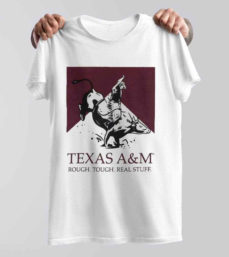 Texas A&M Rough Tough Real Stuff Bull Rider Retro T-Shirt