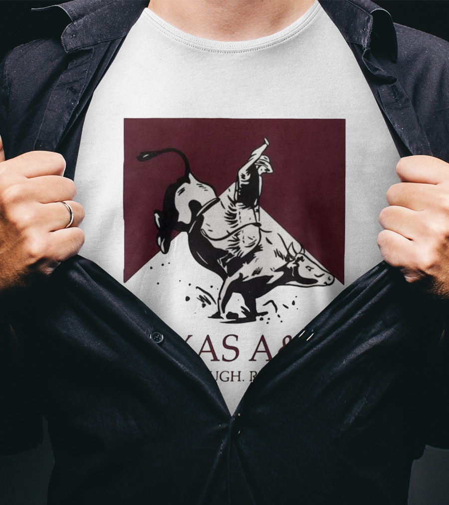 Texas A&M Rough Tough Real Stuff Bull Rider Retro T-Shirt
