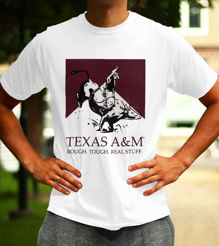 Texas A&M Rough Tough Real Stuff Bull Rider Retro T-Shirt