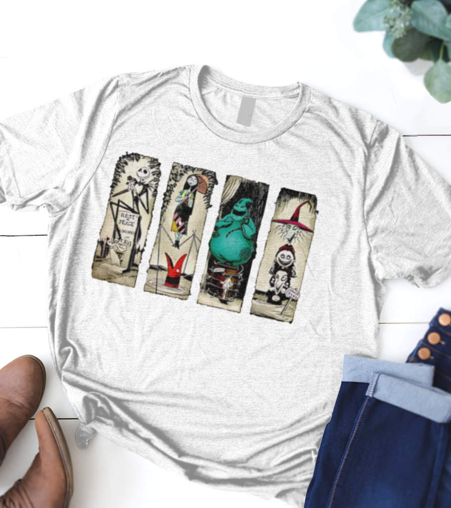 Nightmare Before Christmas Jack Skellington Sally Oogie Boogie Halloween Characters T-Shirt