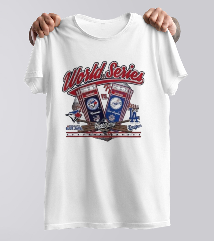 Toronto Blue Jays Vs Los Angeles Dodgers 2025 World Series Matchup Tickets Baseball Championship T-Shirt