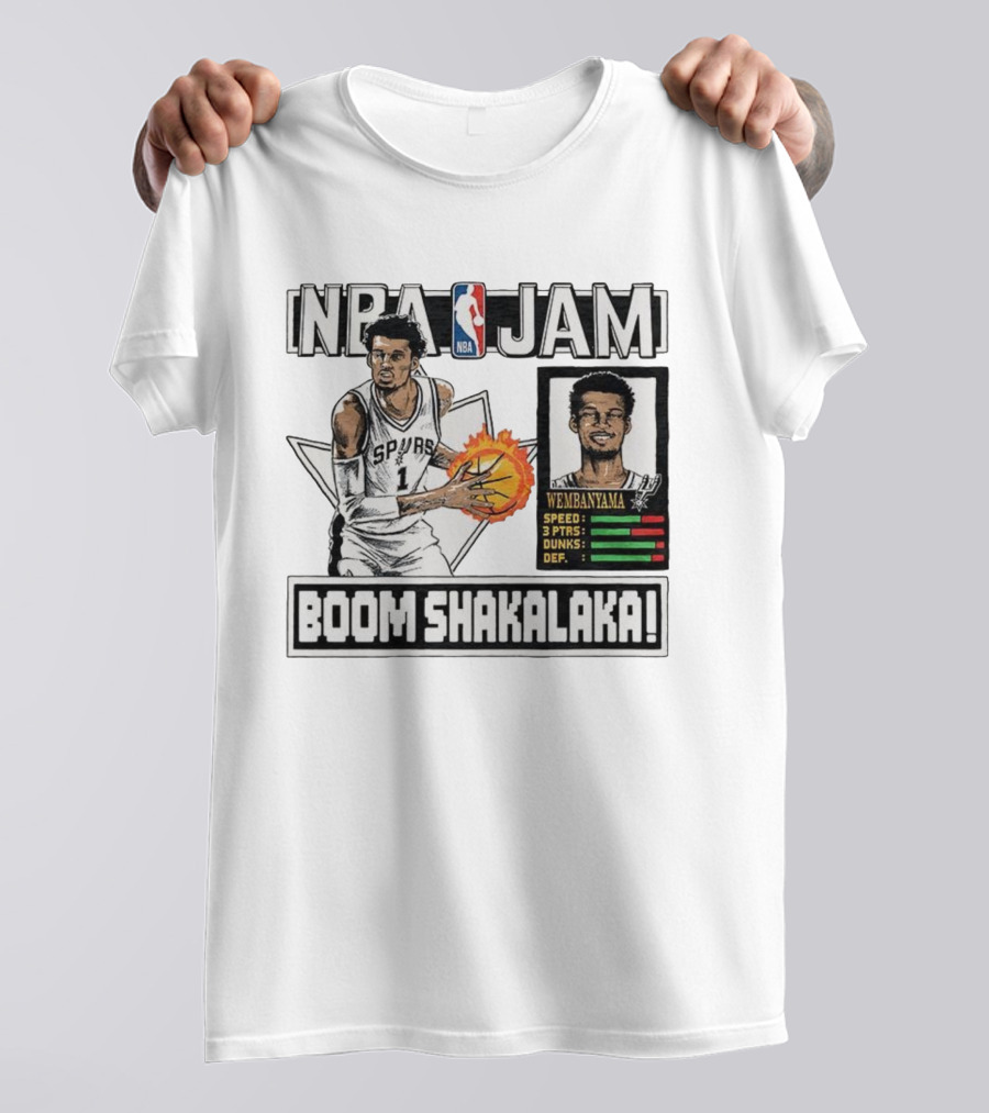 NBA Jam Boom Shakalaka Victor Wembanyama San Antonio Spurs T-Shirt