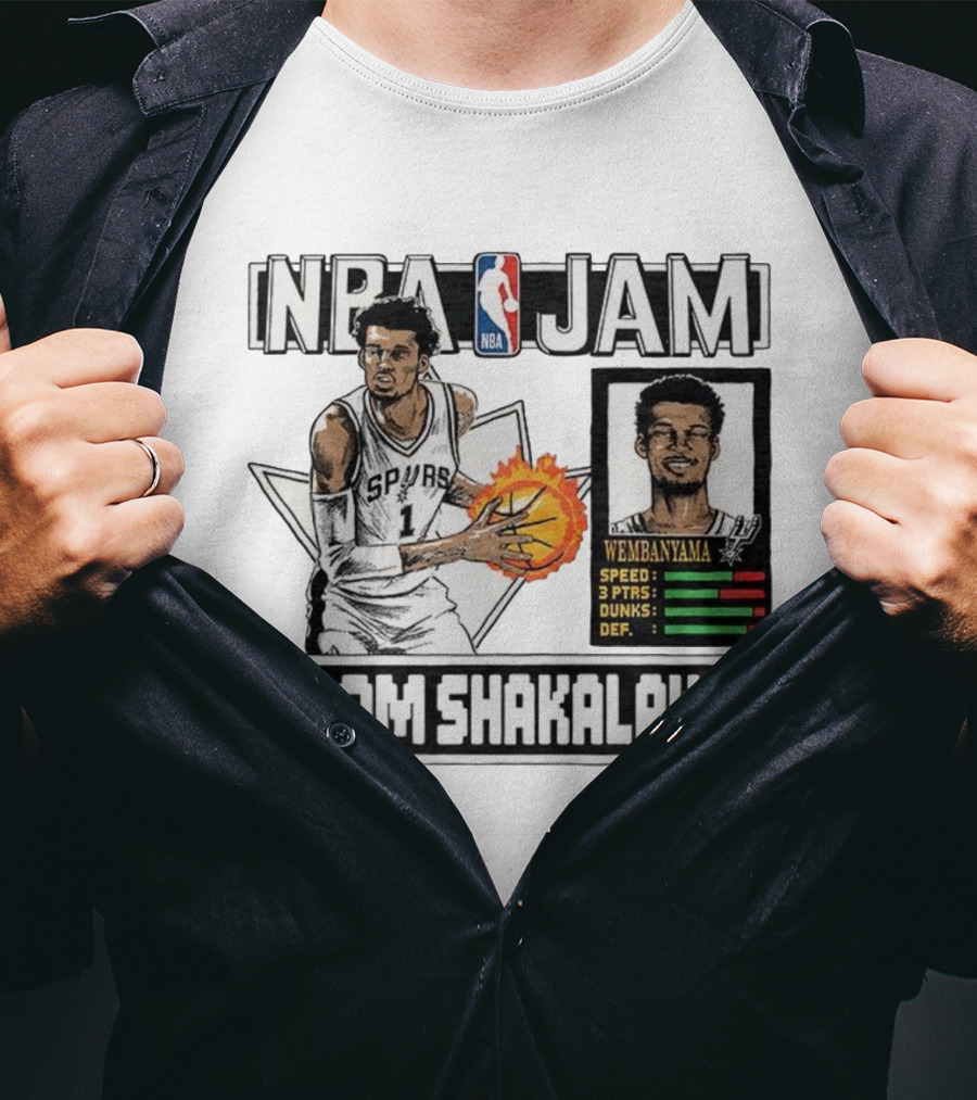 NBA Jam Boom Shakalaka Victor Wembanyama San Antonio Spurs T-Shirt