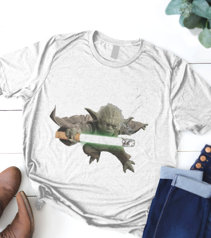 Star Wars Yoda Lightsaber Cigarette Mashup T-Shirt
