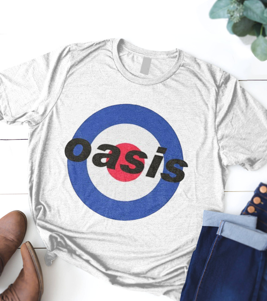 Oasis Mod Roundel Brit Pop Icon Style T-Shirt