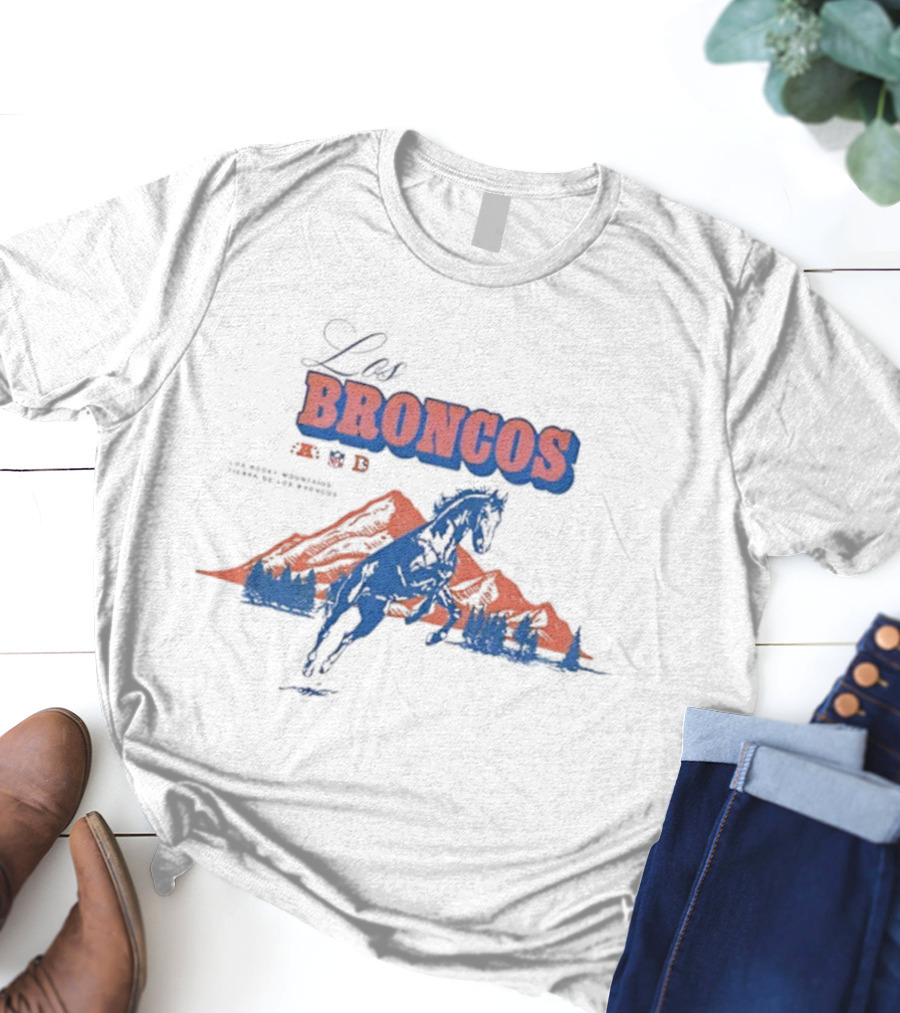 Los Broncos Vintage Witness Tradition ’47 Tubular Horse Denver Mountains T-Shirt