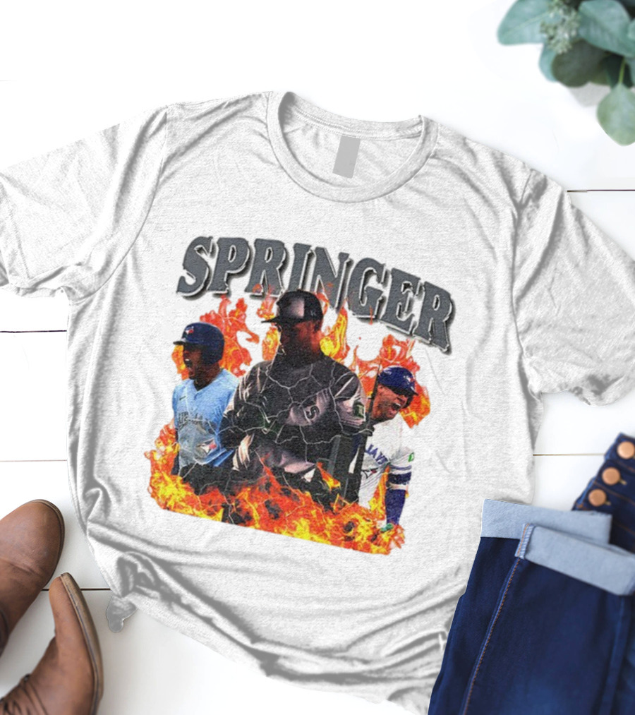 SPRINGER George Toronto Blue Jays Playoffs Fire Background T-Shirt