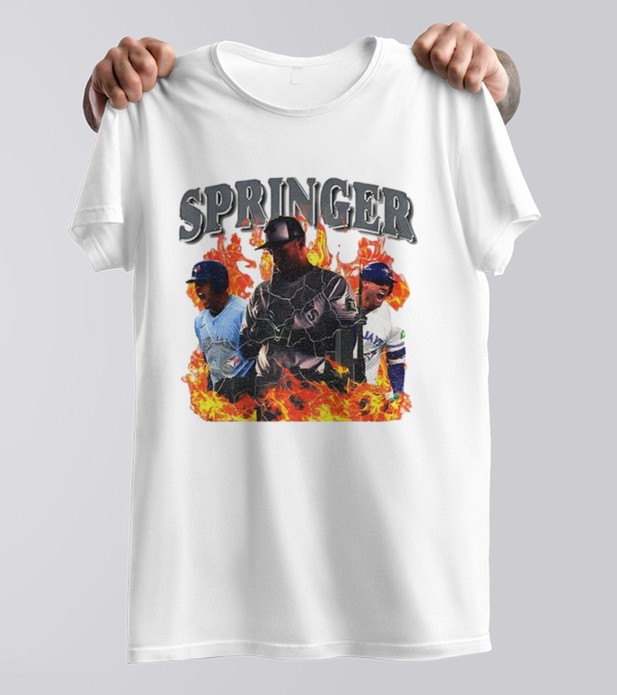 SPRINGER George Toronto Blue Jays Playoffs Fire Background T-Shirt