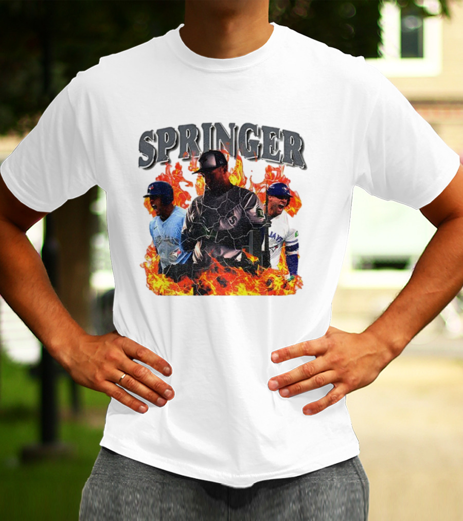 SPRINGER George Toronto Blue Jays Playoffs Fire Background T-Shirt