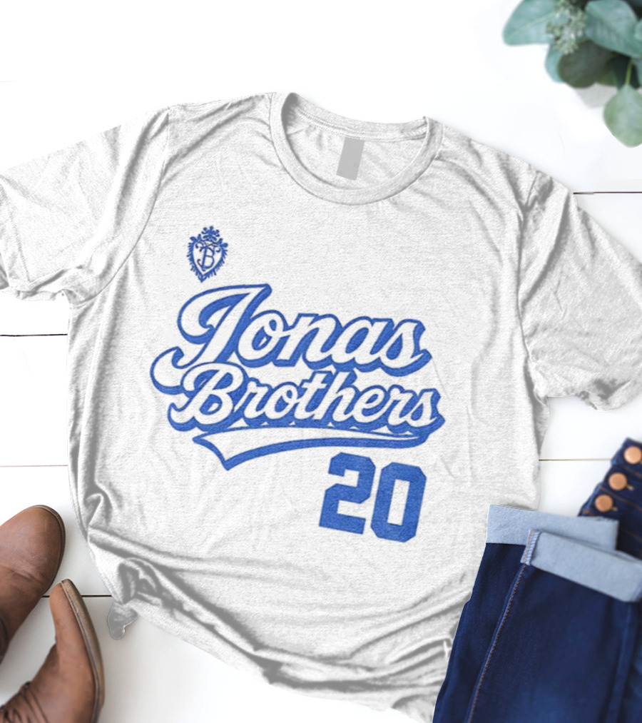 Jonas Brothers Blue Script 20 Tour Design T-Shirt