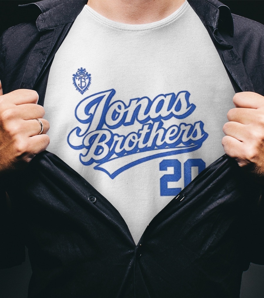 Jonas Brothers Blue Script 20 Tour Design T-Shirt
