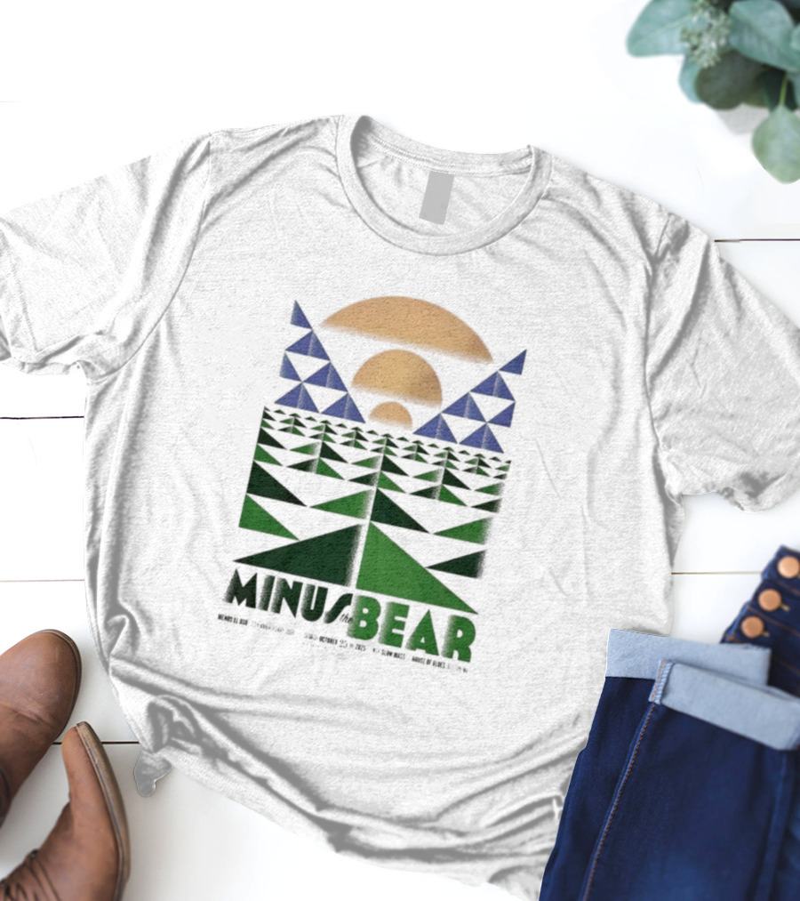 Minus The Bear Concert October 25 2025 House Of Blues Boston MA Geometric Sunset Design T-Shirt