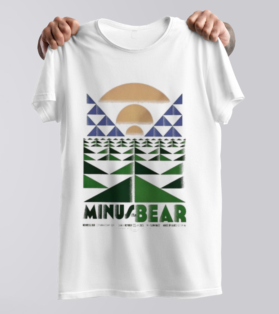 Minus The Bear Concert October 25 2025 House Of Blues Boston MA Geometric Sunset Design T-Shirt