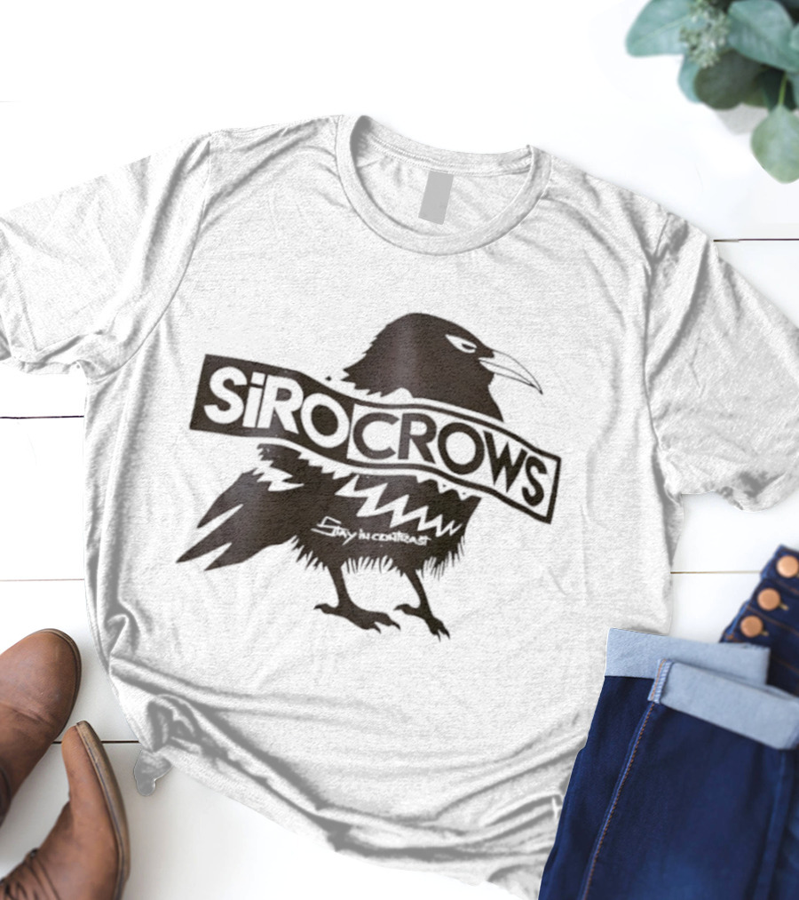 Sirocrows Contrasting Silhouette Bird Logo T-Shirt