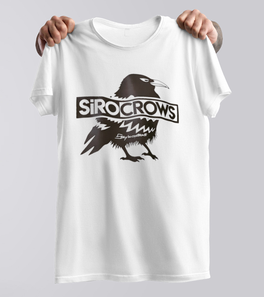 Sirocrows Contrasting Silhouette Bird Logo T-Shirt