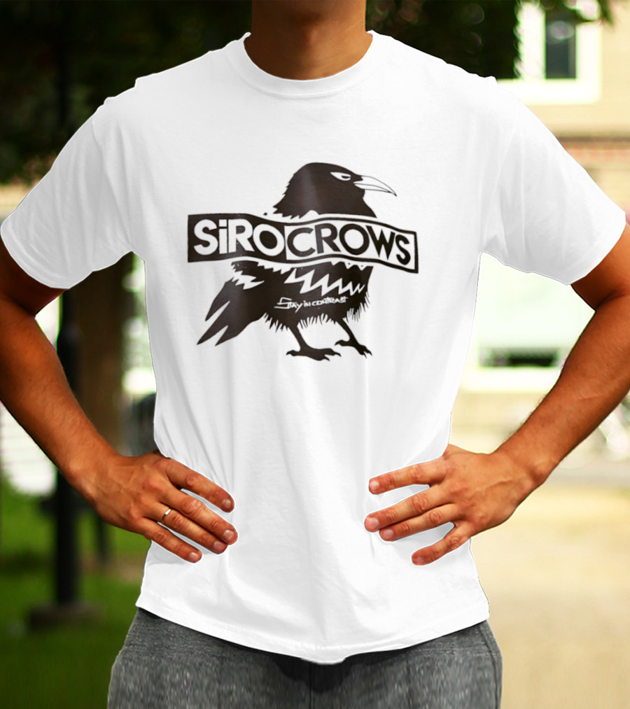 Sirocrows Contrasting Silhouette Bird Logo T-Shirt