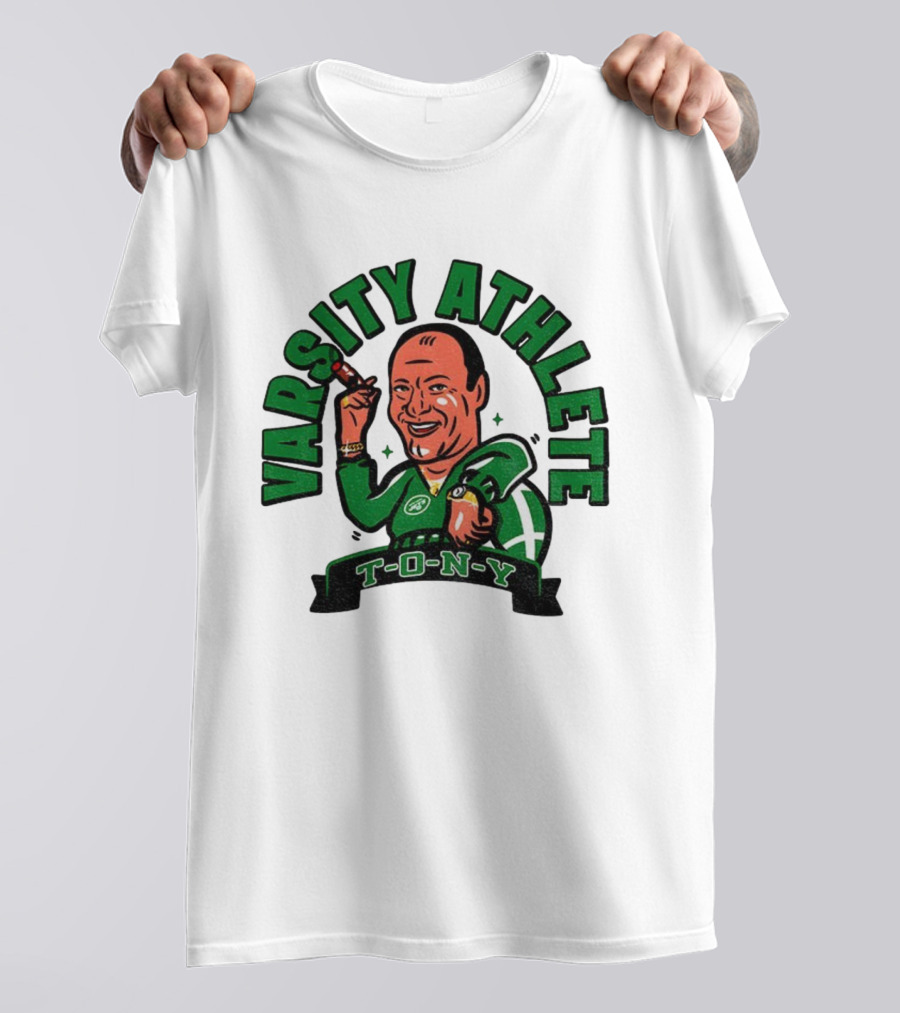 Varsity Athlete T-O-N-Y New York Jets Cartoon T-Shirt