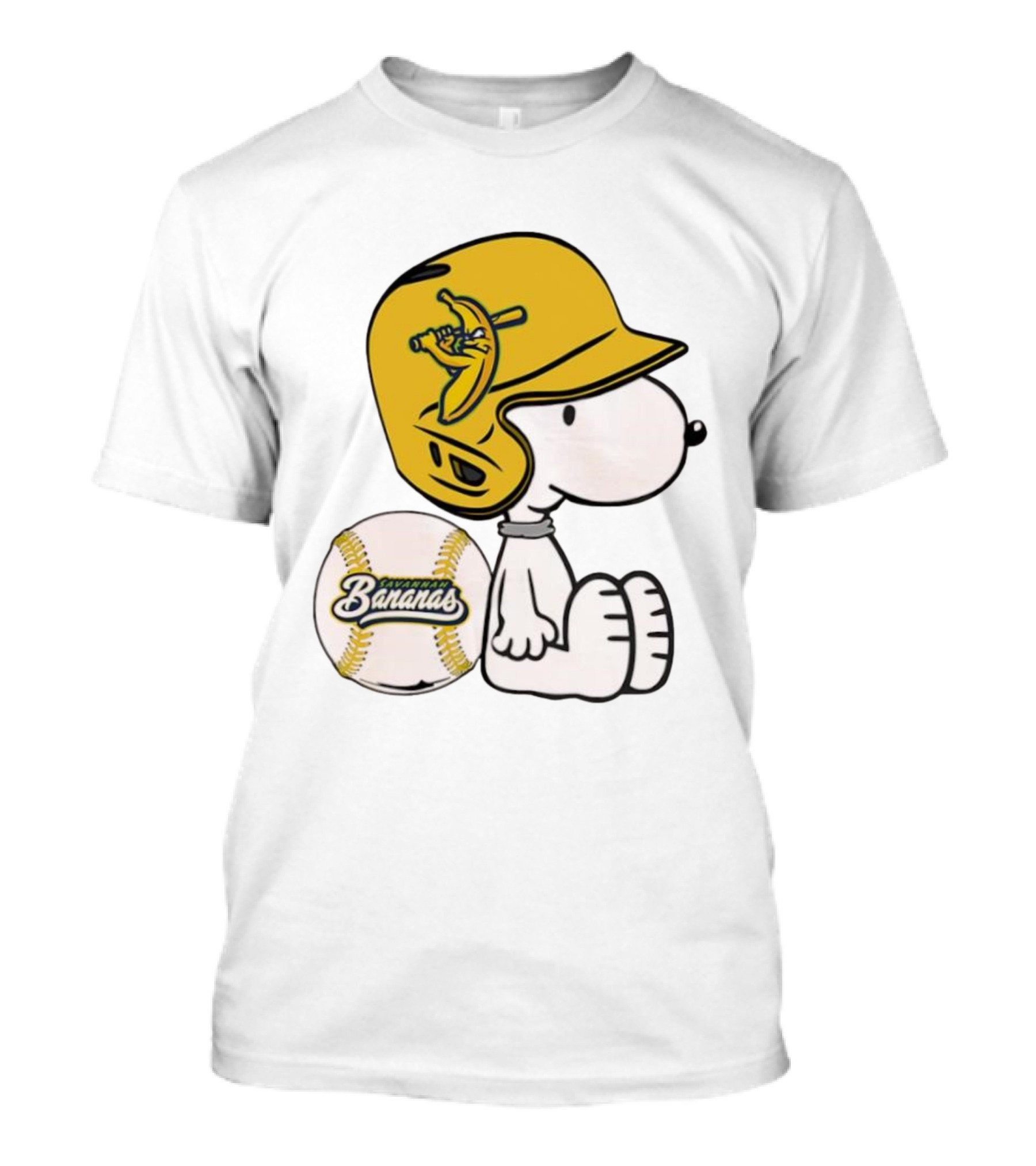 Snoopy Savannah Bananas Baseball Helmet And Ball T-Shirt