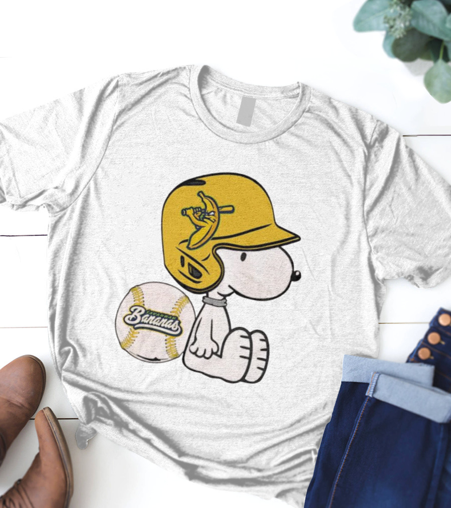 Snoopy Savannah Bananas Baseball Helmet And Ball T-Shirt