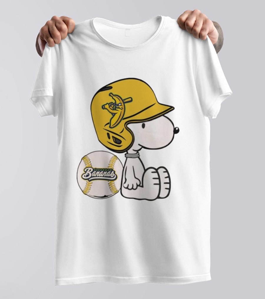 Snoopy Savannah Bananas Baseball Helmet And Ball T-Shirt