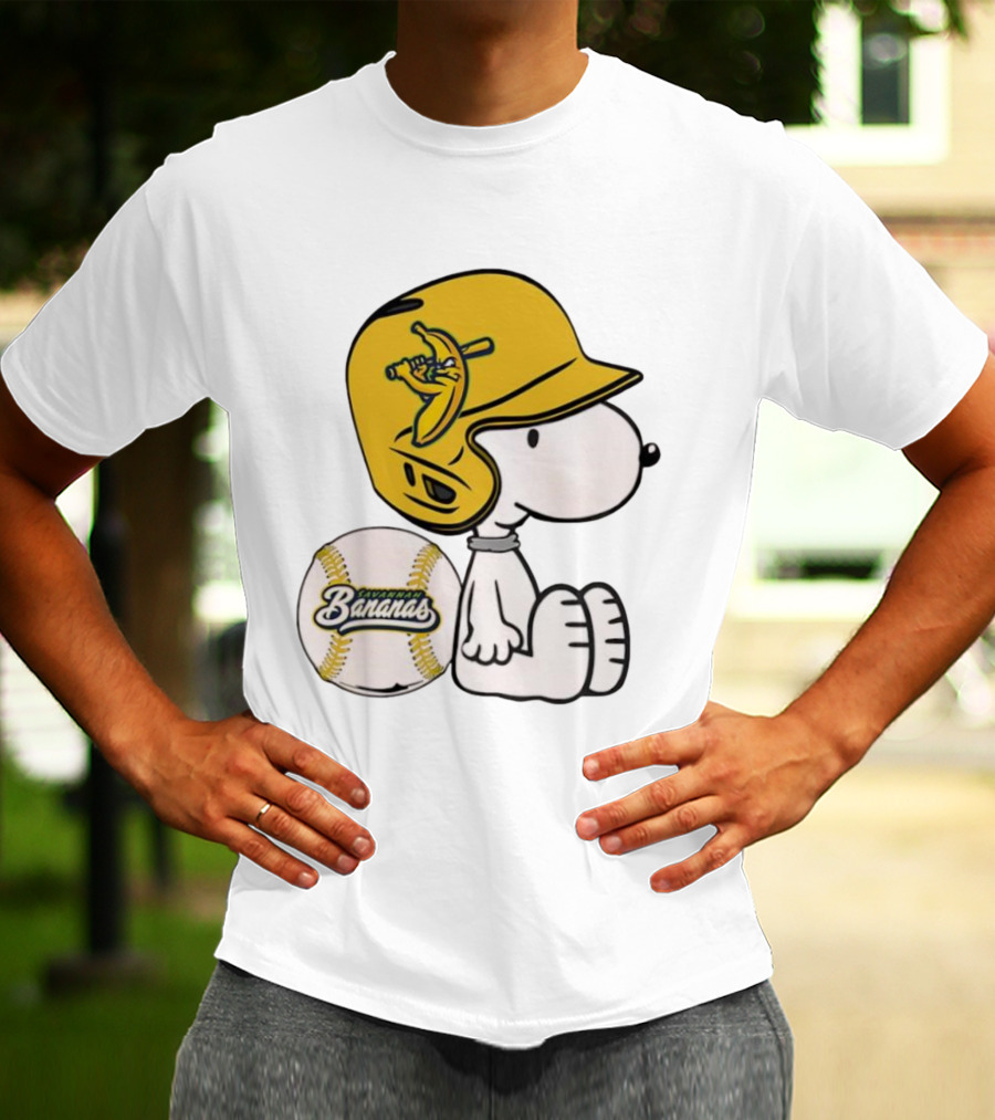 Snoopy Savannah Bananas Baseball Helmet And Ball T-Shirt