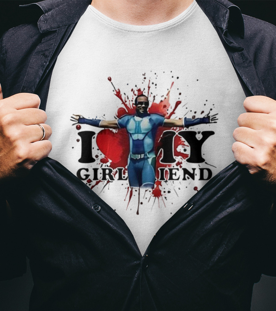 A-Train I Love Girlfriend Valentine's Day Splatter Heart T-Shirt